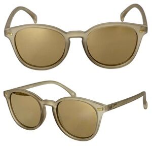 LE SPECS Bandwagon NEW Sunglasses Matte Stone Frame With Copper Mirror Lens NEW